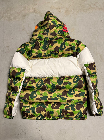 ADIDAS x BAPE ABC CAMO FIREBIRD SHARKFULL-ZIP PUFFER (PREOWNED)